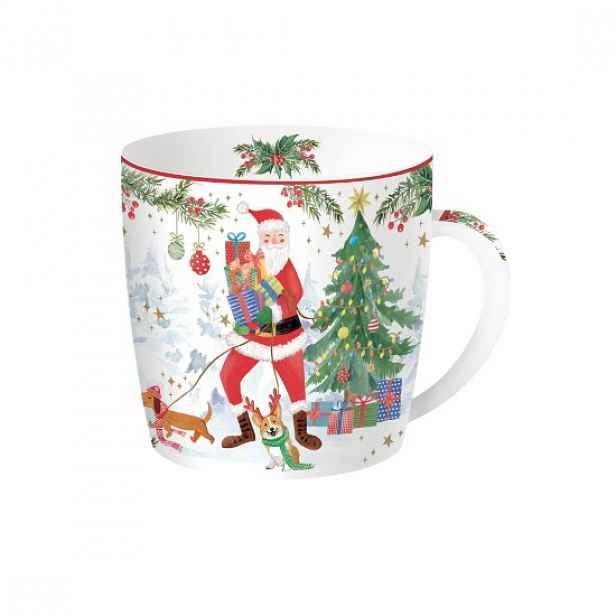 Porcelánový hrnek, 350 ml, "JOYFUL SANTA" - značka Easy Life