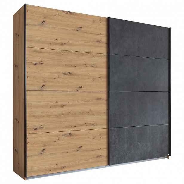 Rauch Möbel SKŘÍŇ S POSOUVACÍMI DVEŘMI, antracitová, dub artisan, 226/210/62 cm