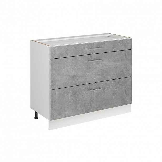 Vicco SPODNÍ SKŘÍŇKA KUCHYŇSKÉ LINKY R-Line, Beton/Bílá, 100 cm bez pracovní desky