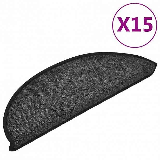 vidaXL Rohožky na schody 15 ks 56 x 17 x 3 cm Non-Slip Antracitová