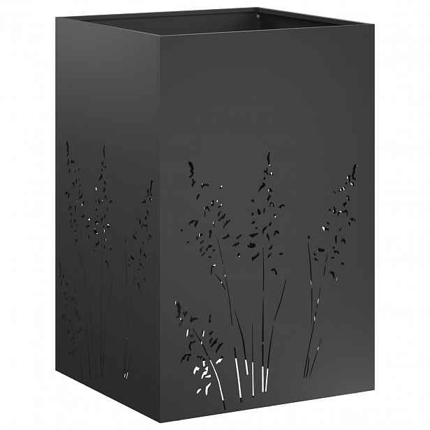 vidaXL Zahradní pěstebník Černá 50 x 50 x 75 cm Studená válcovaná ocel