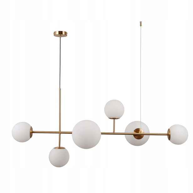 Závěsná lampa lustr koule Italux Led zlatá bílá