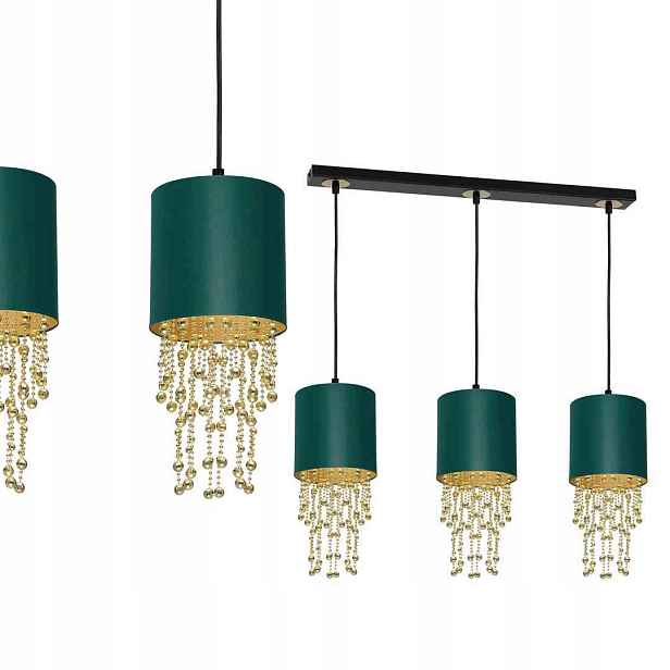 Závěsná lampa Milagro Almeria MLP64500 zelená zlatá 3xE27 nastavitelná 60 cm