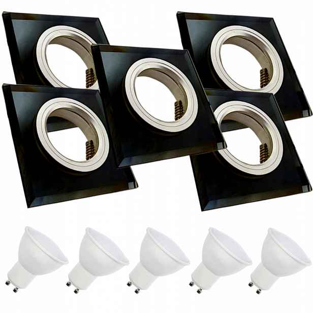 5x Skleněná Stropní Lampa Zapuštěná Do Stropu Křišťál Led Žárovky 1.5W