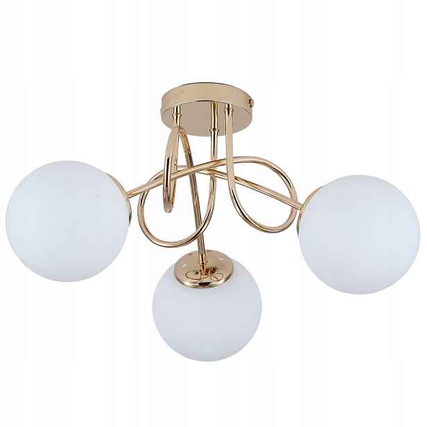 Závěsná Lampa Stropní Lustr Kule zlatá Moderní Led mléčná