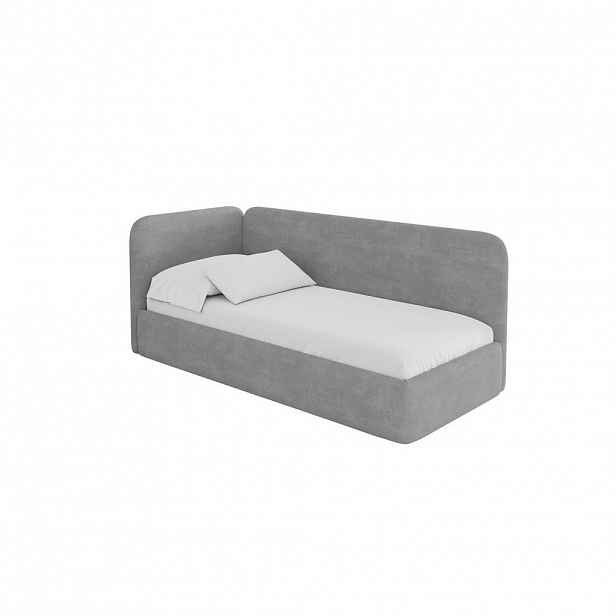 ALTDECOR JEDNOLŮŽKOVÁ POSTEL pro mládež s úložným prostorem, vpravo - ELSY 80x200 šedá