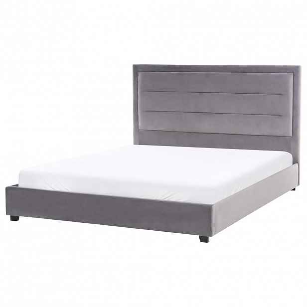 Beliani POSTEL s roštem 160/200 cm Tmavě šedá Rouen