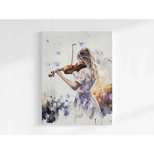 Plakát Postava Dívka Housle Hudba Koncert 75x100