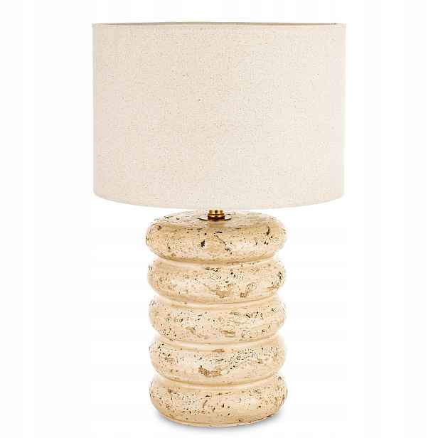 Stolní Lampa Béžová 60 CM S Cementovým Stínidlem, Boho Základna Do Obývacího Pokoje