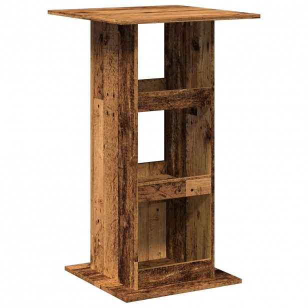 vidaXL Barový stůl s úložným prostorem old wood 60 x 60 x 102 cm