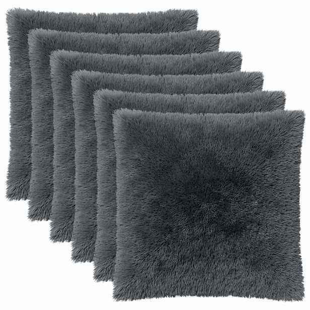 vidaXL Povlak na polštář 6 pcs HEERLEN Antracitová 55 x 55 cm