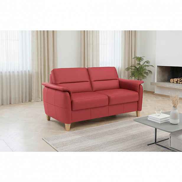 Sit & More TŘÍMÍSTNÁ POHOVKA, červená, pravá kůže