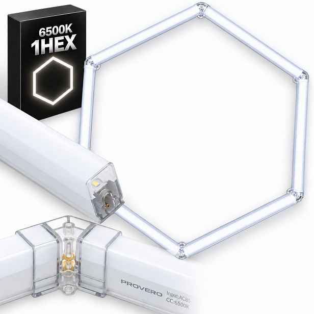 Jednotlivý stropní svítidlo hexagon Led bílý 42W 6500K 92x79 Cm dílna