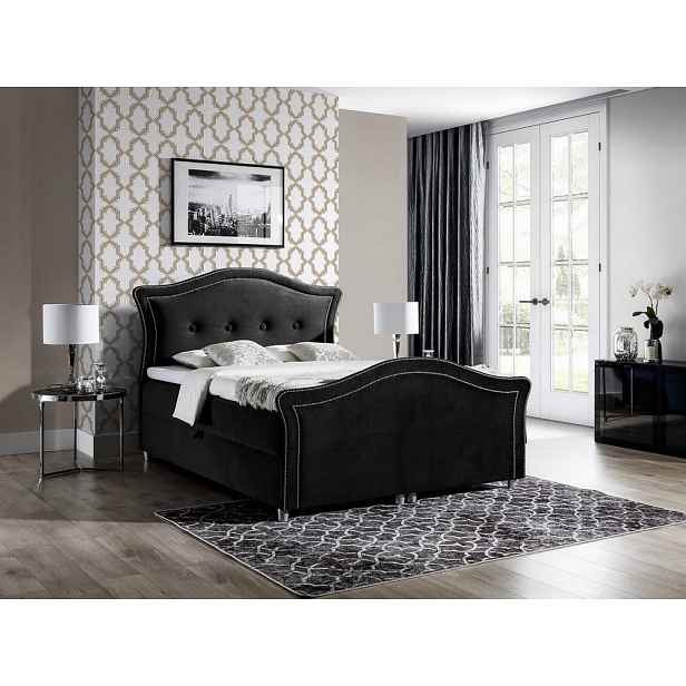 Kouzelná rustikální postel Bradley Lux 140x200, černá