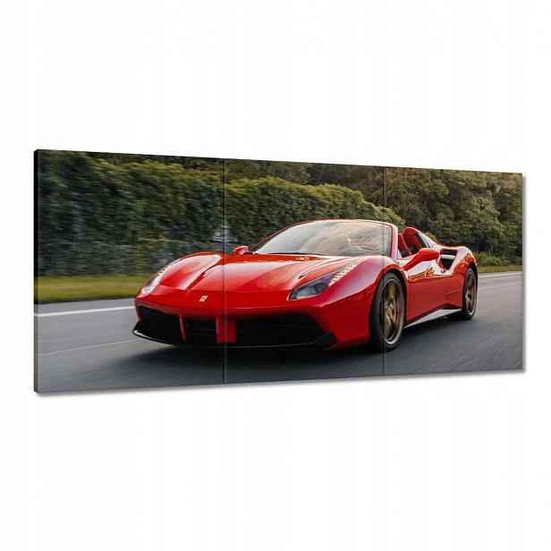Obrazy 210x100 Červené Ferrari Cesta