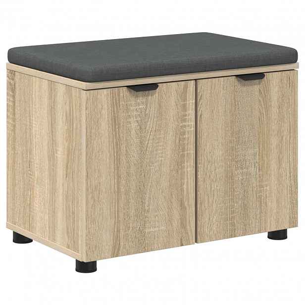 vidaXL Chodbičková lavice s polštářem Sonoma dub 60 x 38 x 46 cm