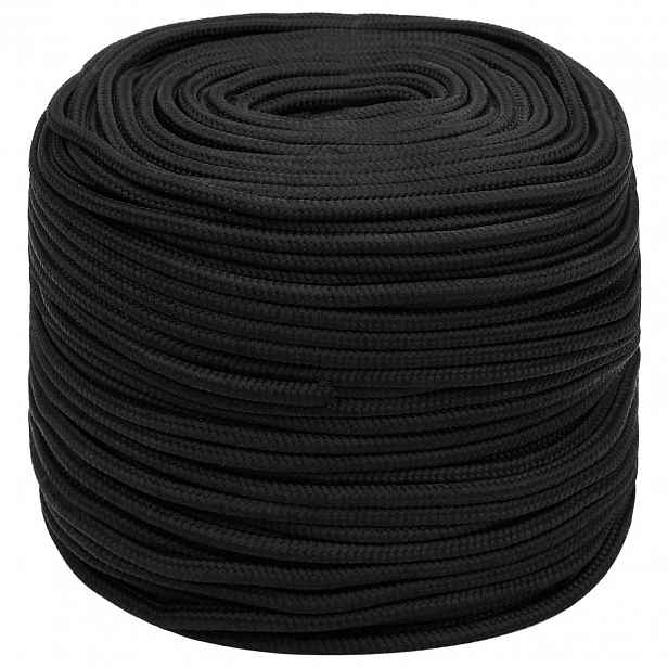 vidaXL Víceúčelové užitkové lano 8 mm 250 m Černá PP