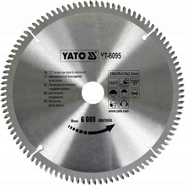 Kotoučová pila na hliník 250x30x100 mm YT-6095 Yato