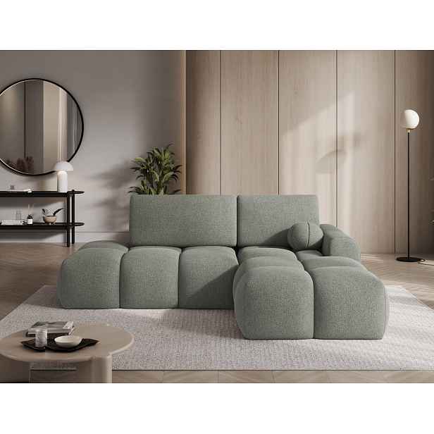 Designová rohová sedací souprava NIMUE - khaki, pravý roh