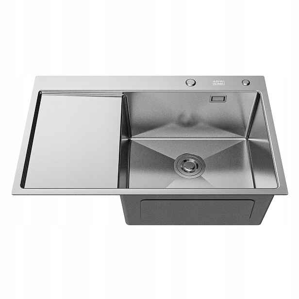 Jednokomorový Ocelový Dřez 78X50 Inox S Odkapávačem A Nano Košíkem
