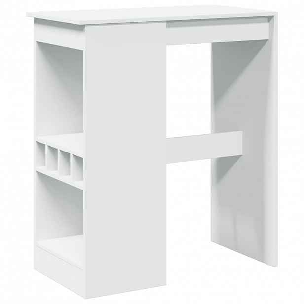 vidaXL Barový stůl s regály bílý 90 x 47,5 x 103,5 cm kompozitní dřevo