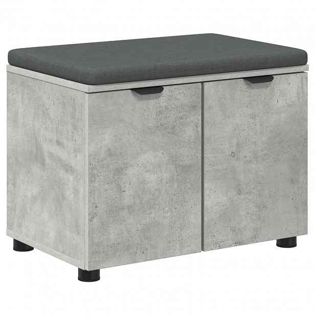 vidaXL Chodbičková lavice s polštářem Betonově Šedá 60 x 38 x 46 cm