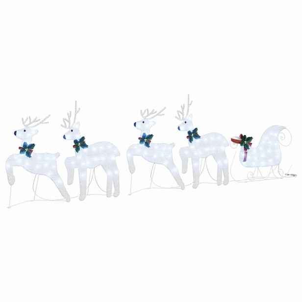vidaXL LED Sobové 5 ks Stříbrná 43 x 18 x 66 cm textil