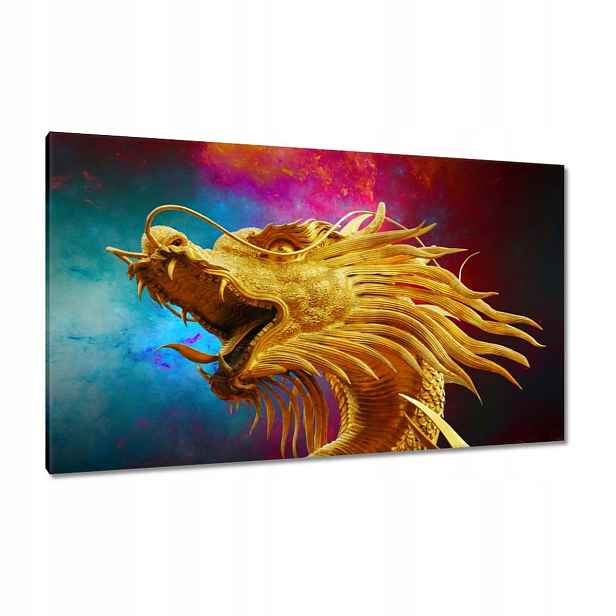Obrazy 120x70 Zlatý čínský drak