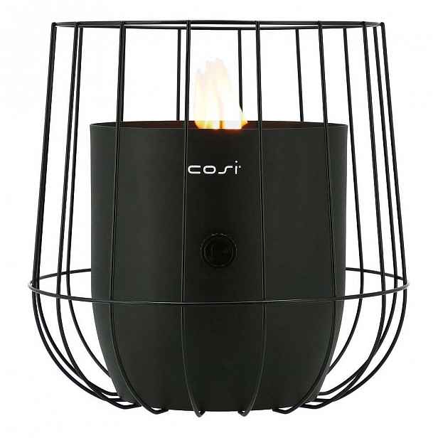 Černá plynová lampa Cosi Basket, výška 31 cm