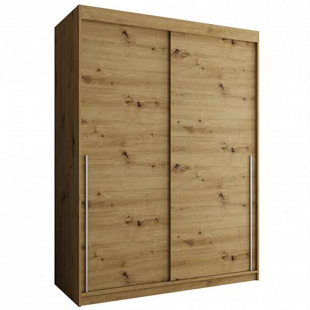 Home Collective ŠATNÍ SKŘÍŇ S POSUVNÝMI DVEŘMI 150 cm šířka, Artisan se stříbrným úchytem