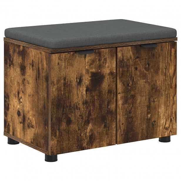vidaXL Chodbičková lavice s polštářem Uzený Dub 60 x 38 x 46 cm