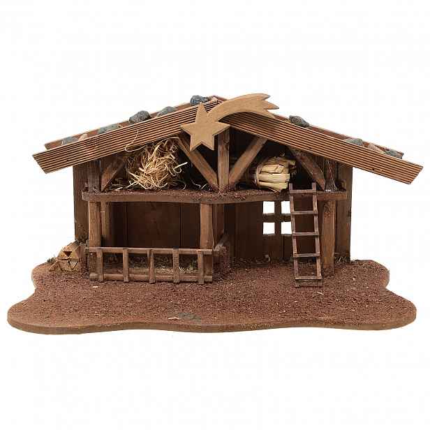 Vánoční Betlém Stajenka Dekorace 33x22x17 CM Pro Postavy 6-8 CM