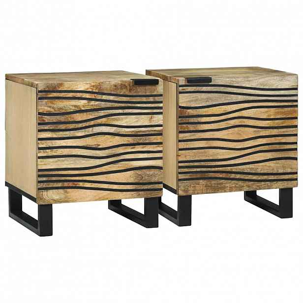 vidaXL Noční skříňka 2 ks Přírodní 40 x 33 x 46 cm Kompozitní dřevo