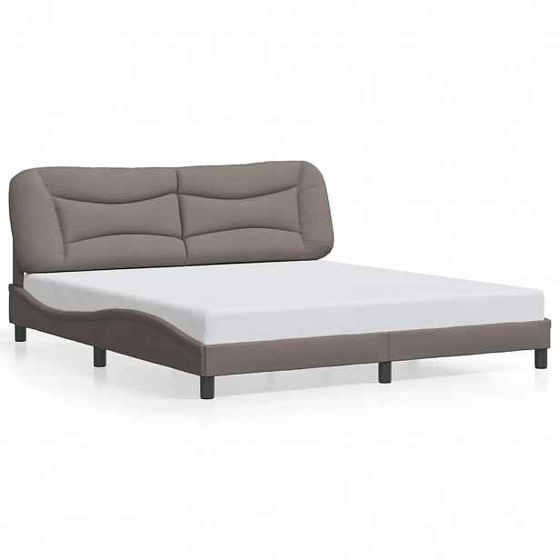 vidaXL Rám postele bez matrace Hvar taupe 180 x 200 cm textil