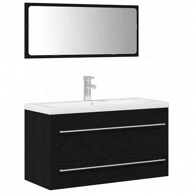 vidaXL Skříňka pod umyvadlo 3 ks Černý dub 90 x 38,5 x 48 cm