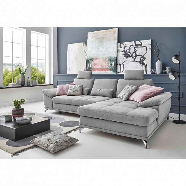 Sit & More ROHOVÁ SEDAČKA, textil, barvy stříbra
