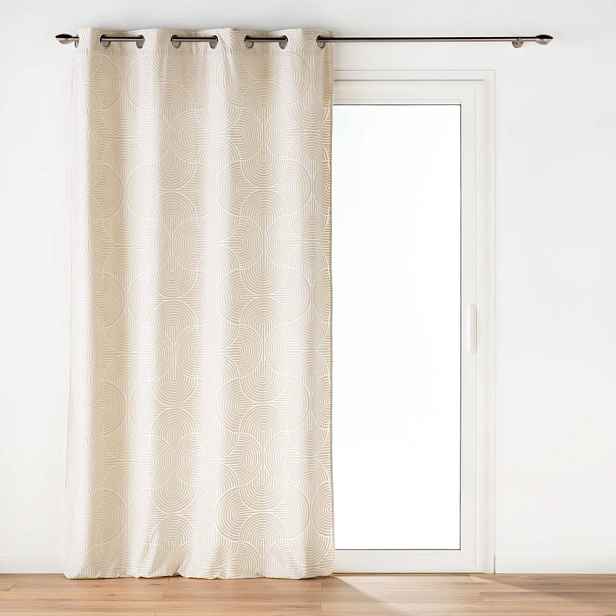 Béžový sametový závěs 135x260 cm Eva – douceur d'intérieur