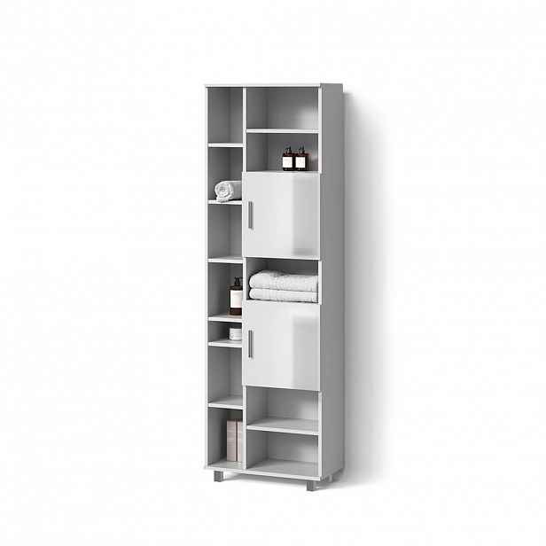 Livinity® KOUPELNOVÁ SKŘÍŇKA Eisak Bílá vysoký lesk 60 x 190 cm