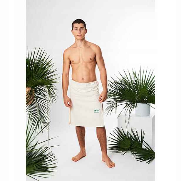 Pánský kilt do sauny s gumičkou 100% bavlna Yeye Made in Nature Bílý S