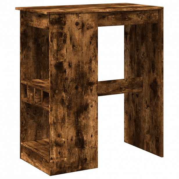 vidaXL Barový stůl s regály kouřový dub 90 x 47,5 x 103,5 cm kompozit