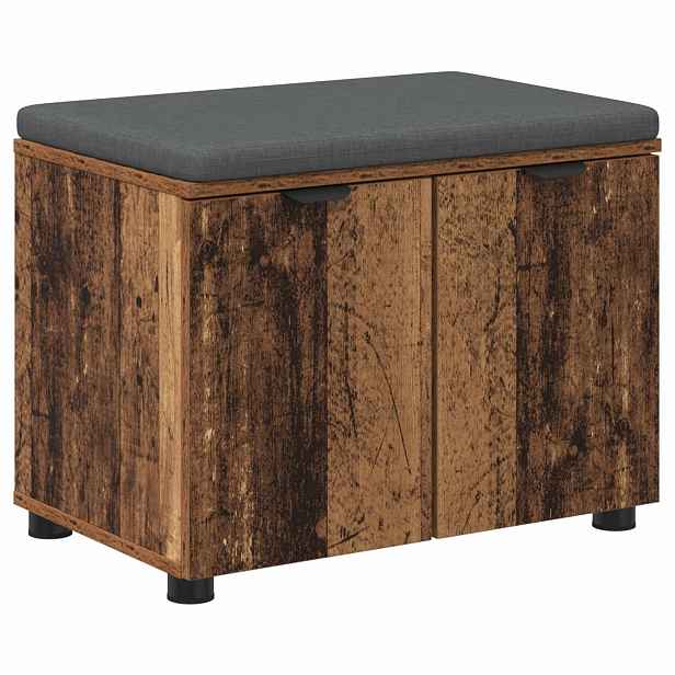 vidaXL Chodbičková lavice s polštářem Staré dřevo 60 x 38 x 46 cm