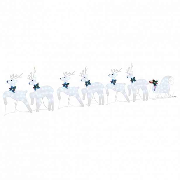 vidaXL LED Sobové 7 ks Stříbrná 43 x 18 x 66 cm textil