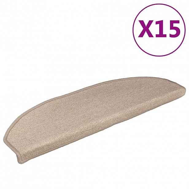 vidaXL Rohožky na schody 15 ks 56 x 17 x 3 cm Non-Slip Taupe