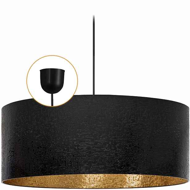 Závěsná lampa Abażur 50 cm stropní 1x E27 60 W Lustr stínidlo Černá Led