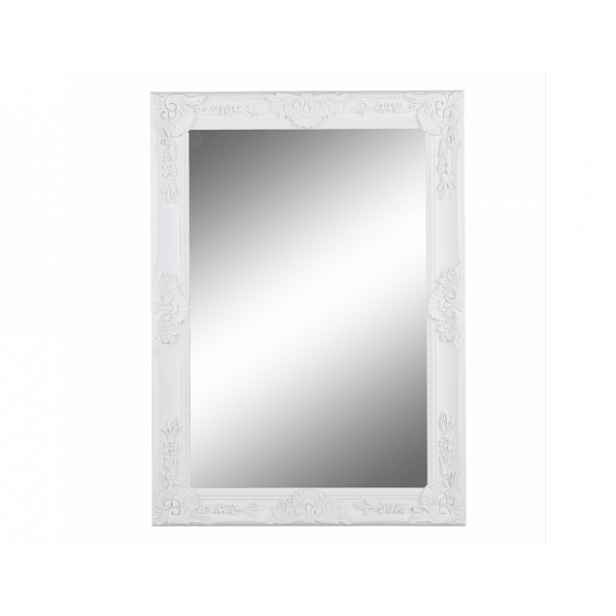 Zrcadlo, dřevěný rám bílé barvy, MALKIA TYP 9