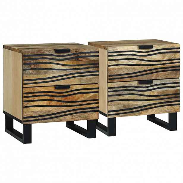 vidaXL Noční skříňka 2 ks Přírodní 40 x 33 x 46 cm Kompozitní dřevo