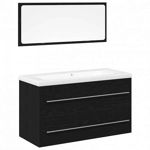 vidaXL Skříňka pod umyvadlo 3 ks Černý dub 90 x 38,5 x 48 cm