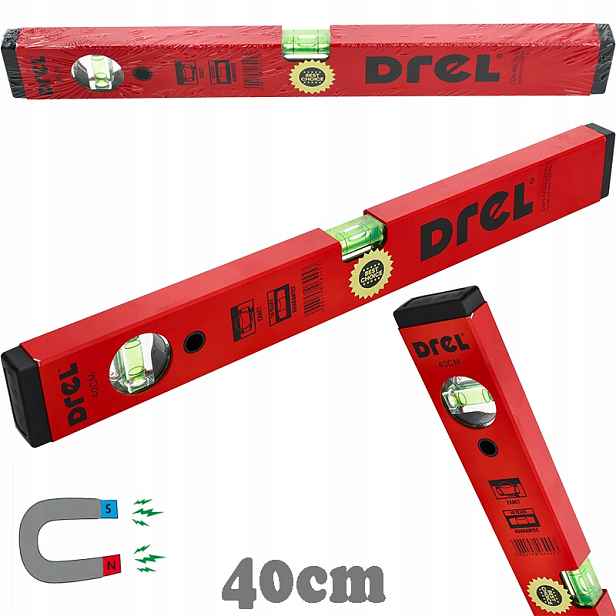 Drel Magnetická vodováha Zesílená 40 cm 2 Libelky Stavba