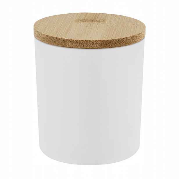 Sklenička na svíčky bílá matná 300 ml s bambusovým víčkem 72 kusů