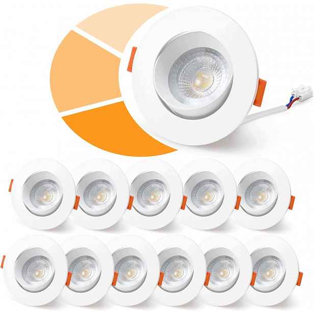 Spot Led zapuštěný Wowatt 5 W 230 V stmívatelný 3 stupně Sada 12